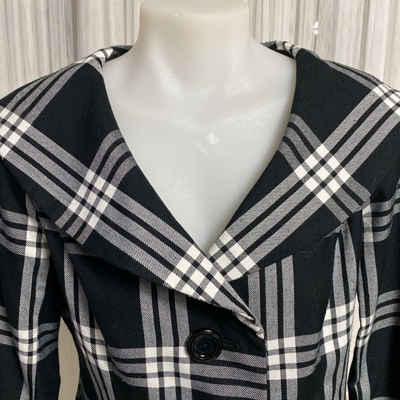 Women’s plaid black /white blazer! Work, business, office! Size S - Picture 4 of 17